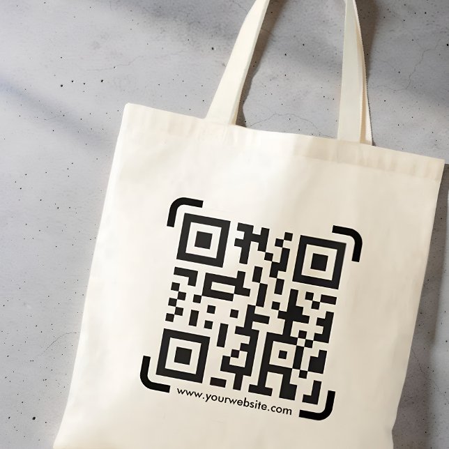 Bolsa Tote Site de Código QR de Varredura Empresarial Moderno (Criador carregado)