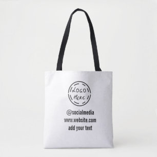 Bolsa Tote site de logotipo de adição de cores aquáticas p