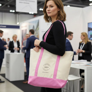 Bolsa Tote Site do logotipo comercial personalizado Cor-de-ro