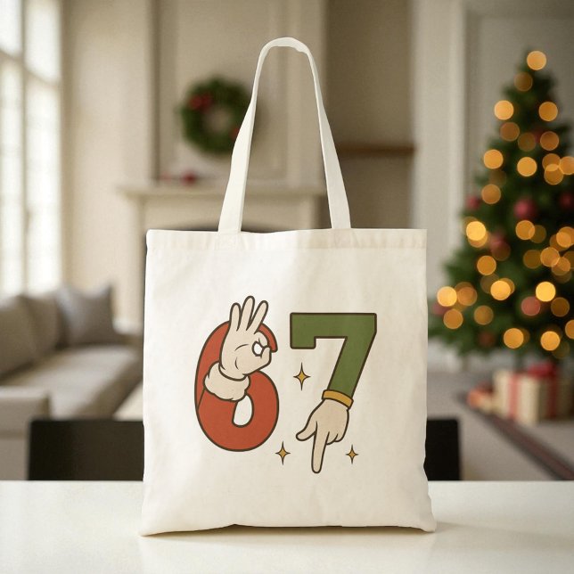 Bolsa Tote  Six Seven 67 6 7 Santa Elf Christmas Meme (Criador carregado)
