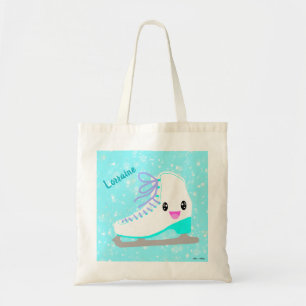 Bolsa Tote Skate De Gelo Kawaii Azul Personalizado