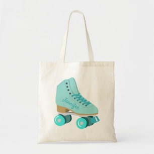 Bolsa Tote Skate do cilindro do Quad Retro Azul Teal Personal
