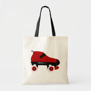 Bolsa Tote skate vermelho de derby do rolo do quadrilátero