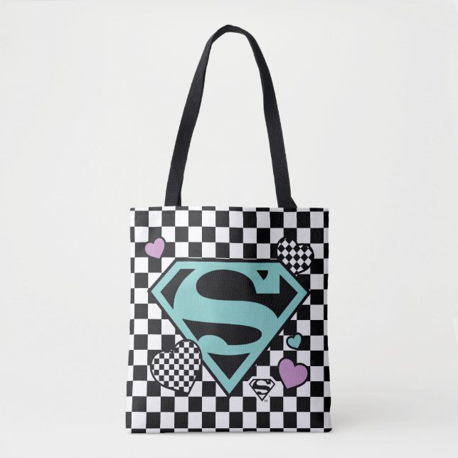 Bolsa Tote Skater Girl Supergirl Hearts-Shield (Frente)