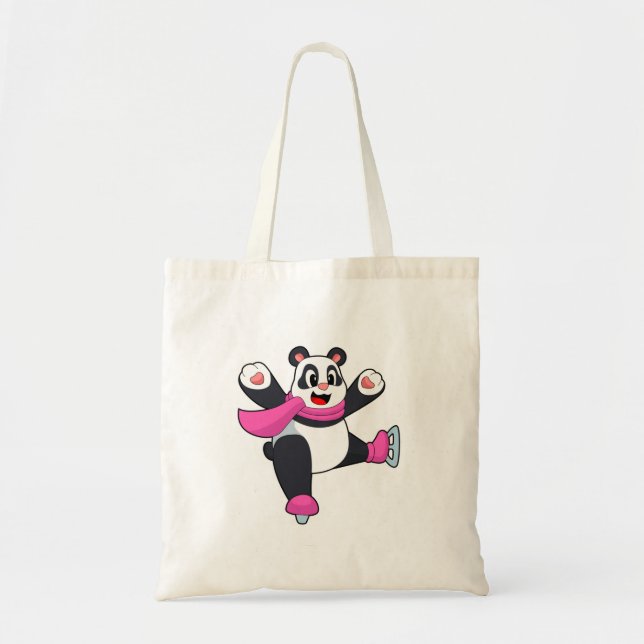Bolsa Tote Skates de gelo de patinagem Panda (Frente)