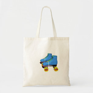 Bolsa Tote Skates de rolo azuis no estilo retro