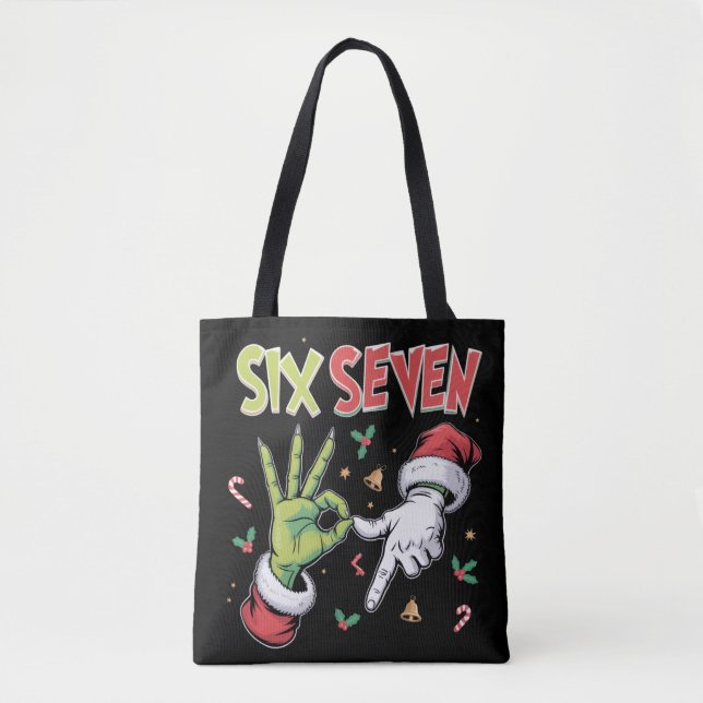 Bolsa Tote Skeleton 6 7 Christmas Six Seven Meme Xmas (Frente)