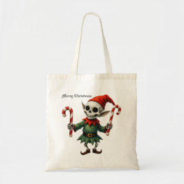 Bolsa Tote Skeleton Christmas Elf – Creepy Cute Dark Holiday 