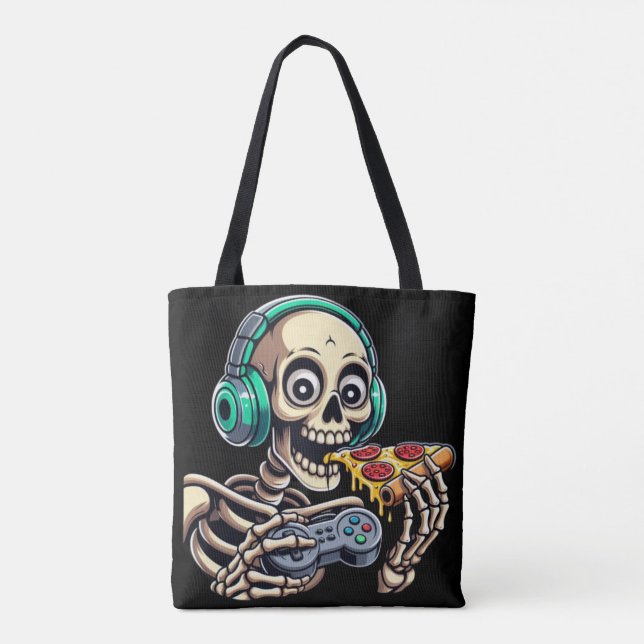 Bolsa Tote Skeleton: Jogos da Pizza Cheesy (Verso)