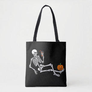 Bolsa Tote Skeleton Spookeen Sippin Pumpkin Spice