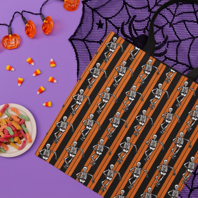 Bolsa Tote Skeletons Dançantes Strik de Halloween (Criador carregado)