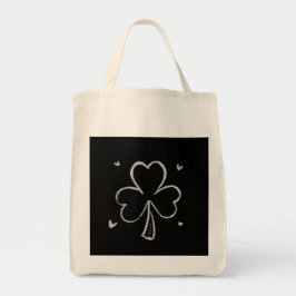 Bolsa Tote Sketch Shamrock – Desenho de Trevo Irlandês Desenh