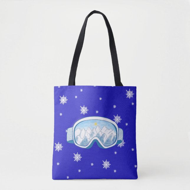 Bolsa Tote Ski Goggles Snowflake Dance (Frente)