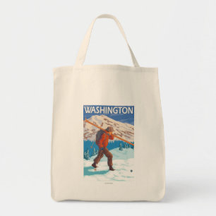 Bolsa Tote Skier Carregando Snow Skis - Washington