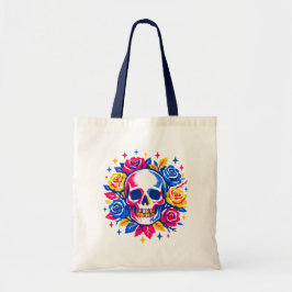 Bolsa Tote Skull and Flowers