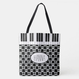 Bolsa Tote Skulls Crossbones e Chaves Piano