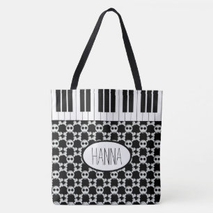 Bolsa Tote Skulls Crossbones e Chaves Piano