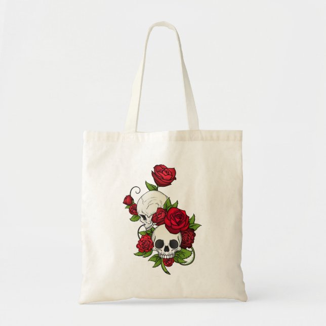 Bolsa Tote Skulls Rosa Día de Muertos (Frente)