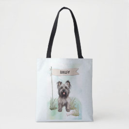 Bolsa Tote Skye Terrier Aquarela Cachorro Personalizado