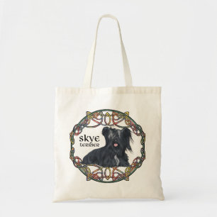Bolsa Tote Skye Terrier em Celtic Knotwork - Buchanan Tartan