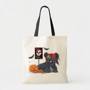 Bolsa Tote Skye Terrier Pirata para o Halloween