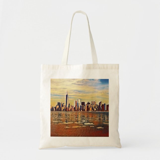 Bolsa Tote Skyline abstrato Nova York (Frente)