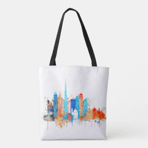 Bolsa Tote Skyline da aguarela de Dubai