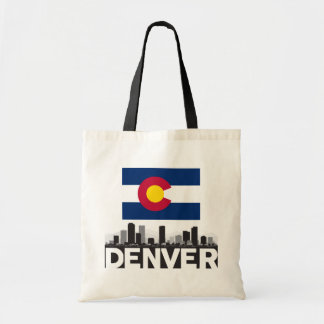 Bolsa Tote Skyline da bandeira de Denver Colorado