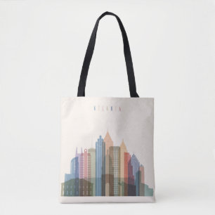 Bolsa Tote Skyline da cidade de Atlanta, Geórgia  