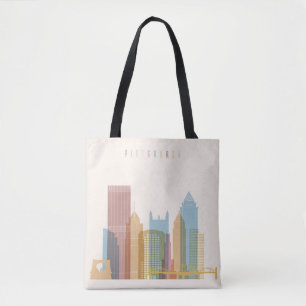 Bolsa Tote Skyline da cidade de Pittsburgh, Pensilvânia  