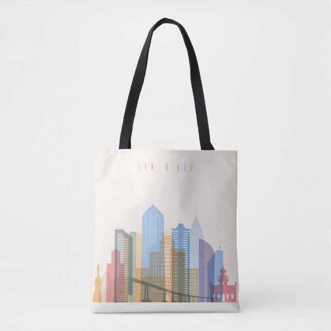 Bolsa Tote Skyline da cidade de San Diego (Frente)