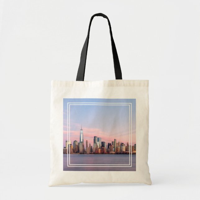 Bolsa Tote Skyline da Noite de Nova York (Frente)