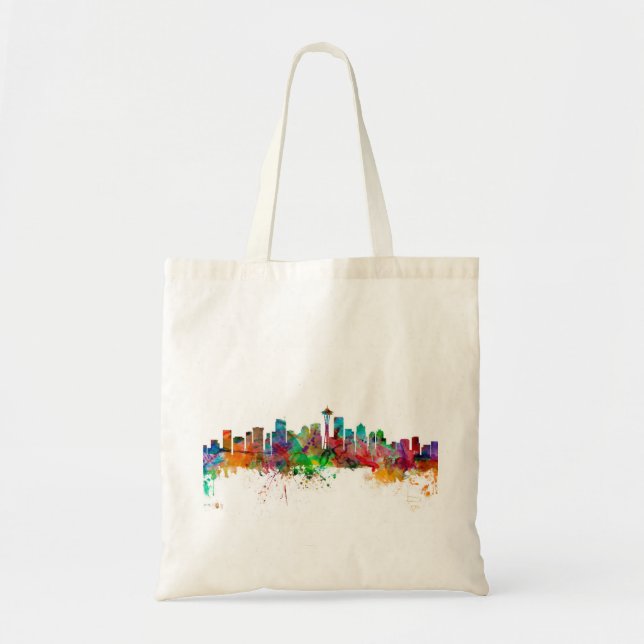 Bolsa Tote Skyline de Seattle Washington (Frente)