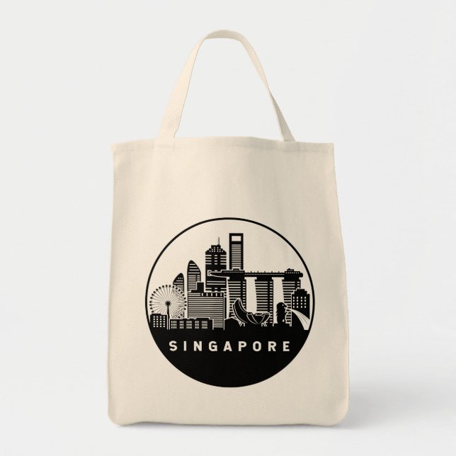 Bolsa Tote Skyline de Singapura (Frente)