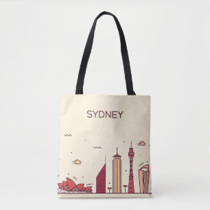 Bolsa Tote Skyline do Doodle de Sydney, Austrália  