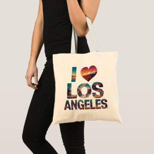 Bolsa Tote Skyline Sunset e Tipografia de Hollywood em Los An