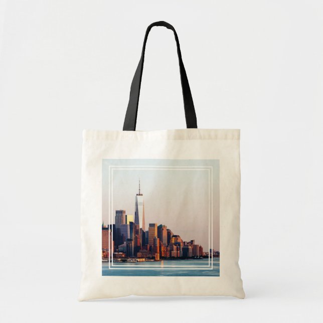 Bolsa Tote Skyline View Sunset de Nova York - World Trade Cen (Frente)