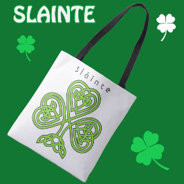 Bolsa Tote Slainte Celtic Irish Shamrock Design