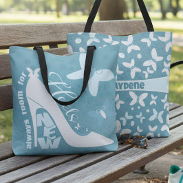Bolsa Tote Slate Blue Shoe And Butterfly