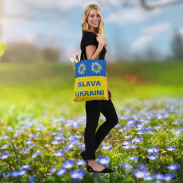 Bolsa Tote Slava Ucraniano Borracha Azul Dourada Ucrânia