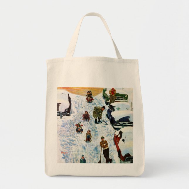 Bolsa Tote Sledding e escavar para fora (Frente)