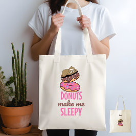 Bolsa Tote Sleepy Bonito Descansado em Rosquinhas de aspersão