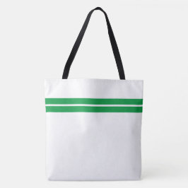 Bolsa Tote Slim Kelly Green Racing Listras no Branco de Verão
