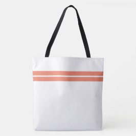 Bolsa Tote Slim Twin Rosa Salmão Top Listras de Corrida em Br