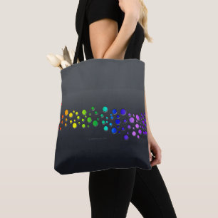 Bolsa Tote SlipperyJoe ama bolhas vermelho laranja amarelo ve