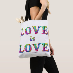 Bolsa Tote SlipperyJoe amor é amor gotejando derretendo dinâm