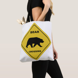 Bolsa Tote SlipperyJoe, sinal de passagem do urso, silhueta d