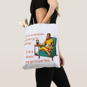 Bolsa Tote SlipperyJoe socializando festa de bebida mulher vi