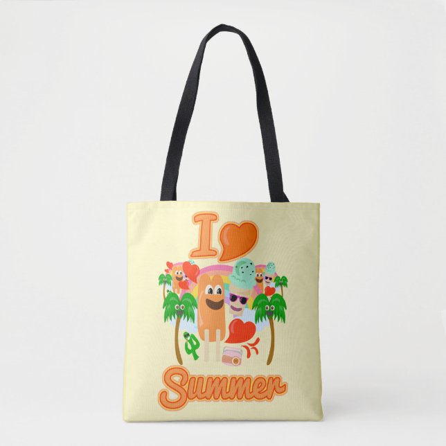 Bolsa Tote Slogan de Amor de Verão (Frente)