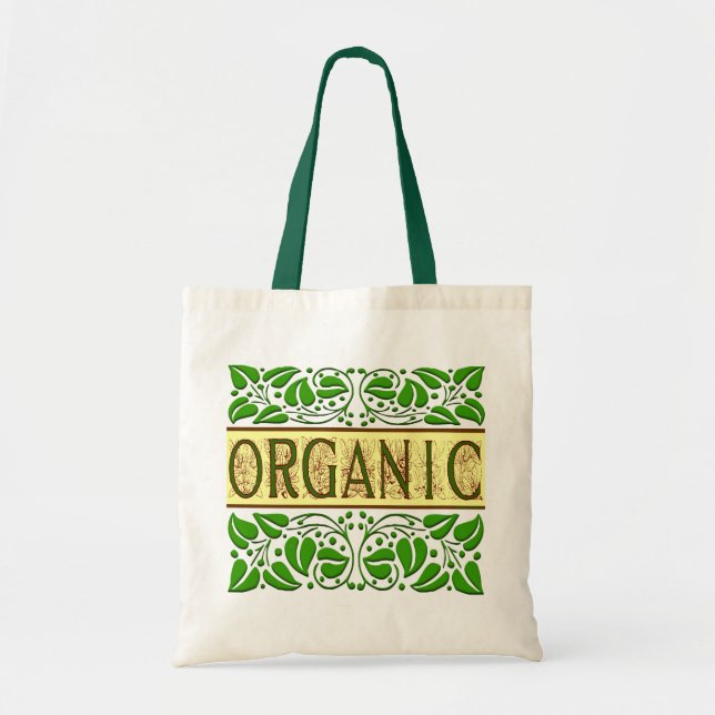 Bolsa Tote Slogan Verde Orgânico Tote Bag (Frente)